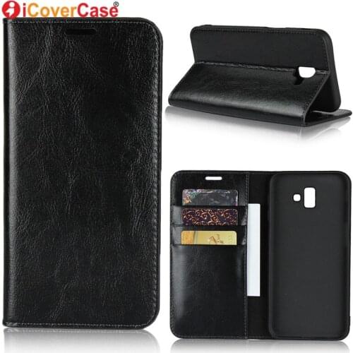 Luxury Leather Flip Coque Case For Samsung J4 Plus Cover Wallet Mobile Phone Capa Funda Para Hoesje Etui Capa For Galaxy J6 Plus