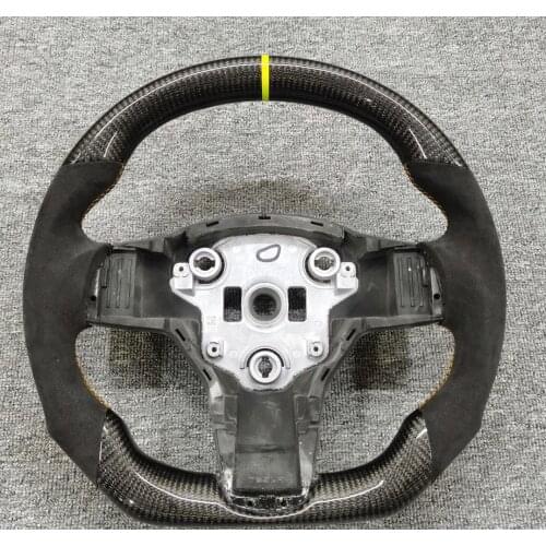 High Quality Matte Alcantara Carbon Fiber Steering Wheel For Tesla Model 3 2017 2018 2019 2020 2021 Car Accessories