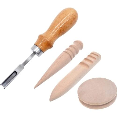 DIY Handmade French Style Leather Edge Beveler Cutting Skiving Trimming Wood Leather Edge Burnisher for Leather Craft