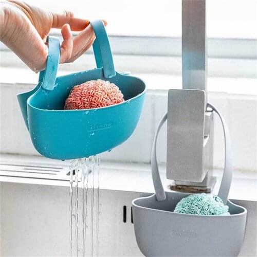 Foldable Sponge Storage Baskets Nordic Tpr Kitchen Faucet Hanging Drain Racks Soap Brushes Holder Basket Home Bathroom Organizer