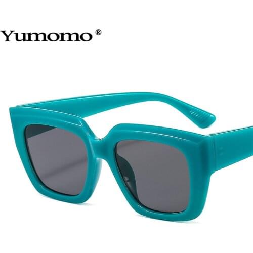 2021 New Fashion Square Sunglasses Women Clear Pink Blue Eyewear Men Grey Tea Gradient Sun Glasses Shades UV400