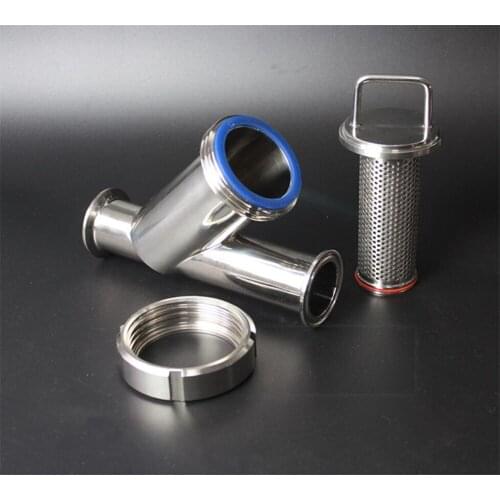 3/4" 1" 1-1/4" 1-1/2" Pipe OD x 1.5" Tri Clamp Sanitary Y-Shaped Strainer Filiter SUS304 Stainless Steel Dairy Beer Brewing
