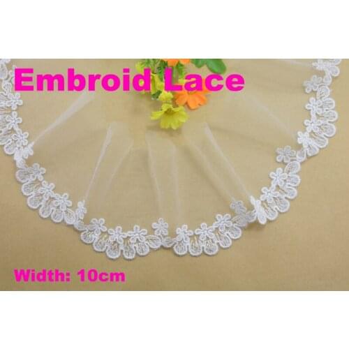 10cm width embroid lace sewing ribbon guipure trim or fabric warp knitting DIY Garment Accessories free shipping#3287