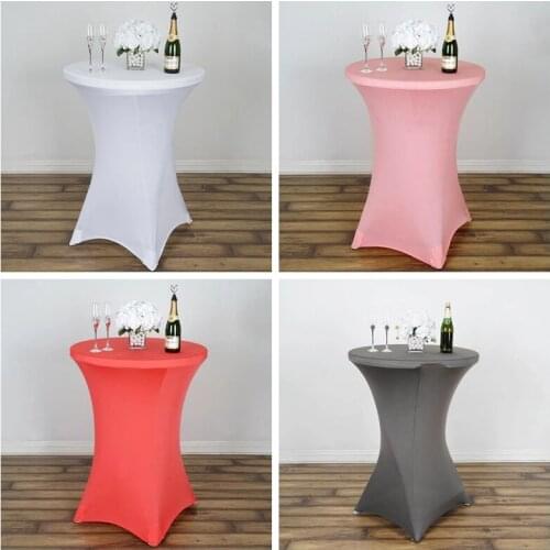 High Thick Wedding Table Cover Spandex Cocktail Table Cloth Lycra High Bar Table Linen Banquet Hotel Party Decoration