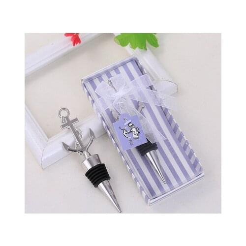 Anchor nautical themed wine bottle stopper Wedding Favor Gift Birthday Party Business meeting Souvenir Giveaways Regalo 10pcs