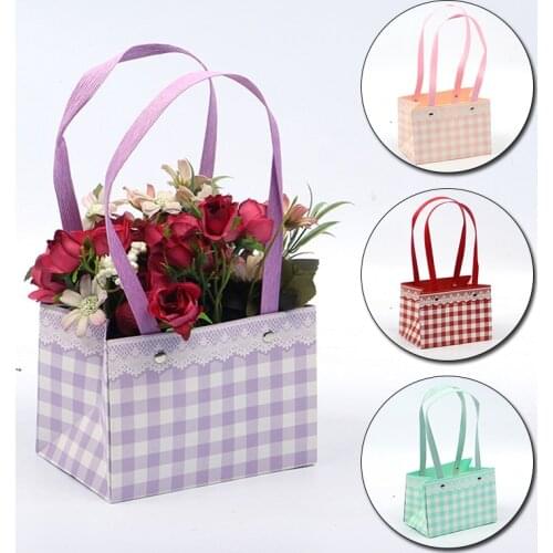 Flower box waterproof paper bag wedding rose party bouquet basket gift box packaging for birthday candy gift flower bag