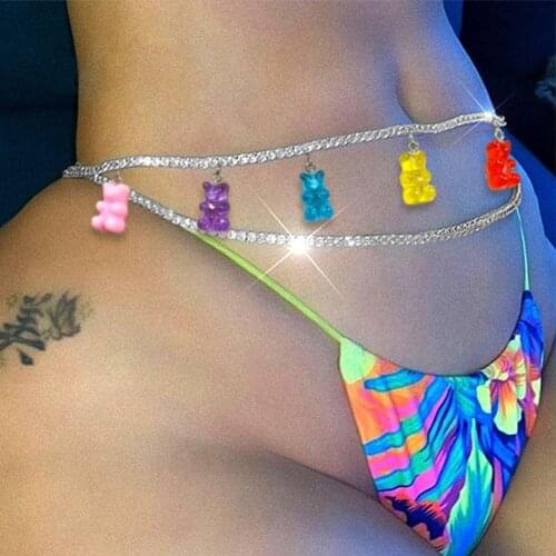 Trendy New Bling Rhinestone Tennis Waist Chain for Women Beach Charm Bikini Belly Chain Butterfly Body Chain Belt Jewelry Gift