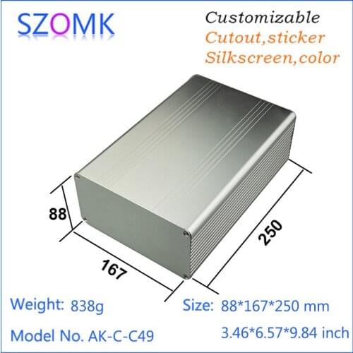 10 pcs szomk Electronic project box case aluminum pcb enclosure diy aluminum amplifier case 88*167*250mm