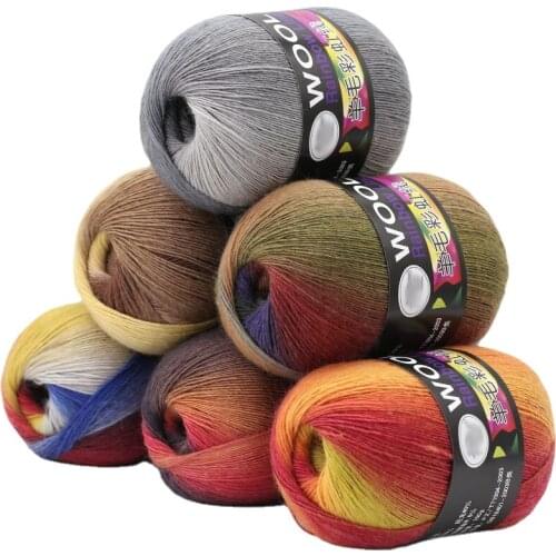 100g/ball rainbow cotton yarn Segmental dyeing gradient yarn DIY Hand Knitting Crochet garment yarn for knitting