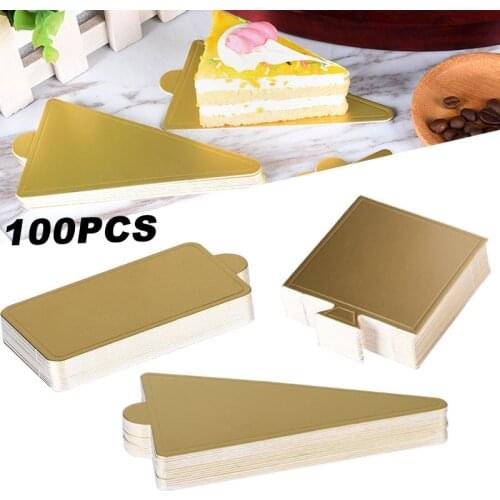 100Pcs/Pack Baking Tools Triangle Mousse Cake Spacer Rectangle Cheese Bread Base Dessert Pastry Display Tray