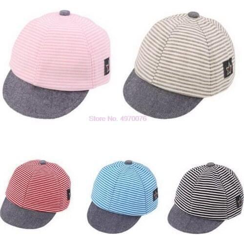 DHL 100pcs Baseball Cap Kids Sports Cap Mesh Hat Cotton Beret Stripe Summer Cap Children Accessories Baby Boys Girls Hats
