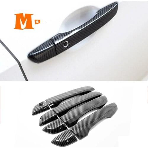 2016 To 2018 For Honda Civic 10th Car door Handle protector Decoration trim Cover-ABS Carbon fibre car styling Accessories 8pcs