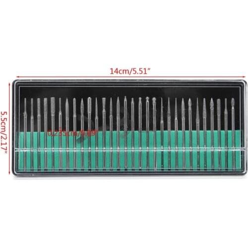 30pcs Diamond Dental Low Speed Burs Set Millers Tooth Drill Jewelers Rotary 2.35