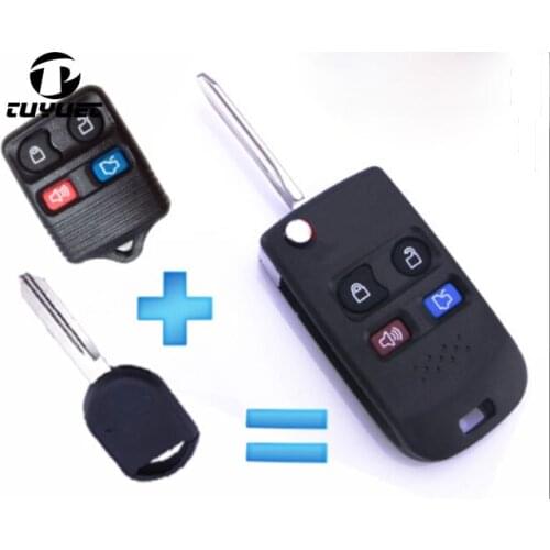 4 button modified flip folding remote key shell for Ford with best price