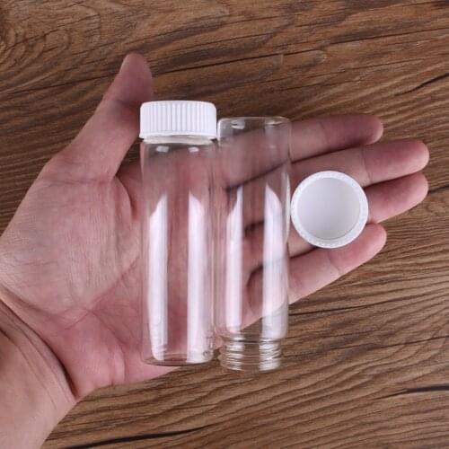5pcs 50ml 30*100mm Clear Glass Bottles with White Plastic Caps Glass Jars Potion bottles Glass Vials Spice Jars for Art Craft