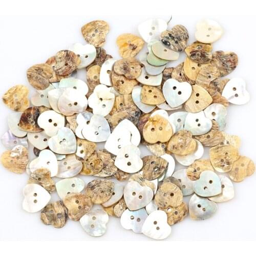 50pcs 13mm Heart Natural Shell Sewing Buttons Color Japan Mother of Pearl MOP Shell Button Garment Sewing Accessories DIY