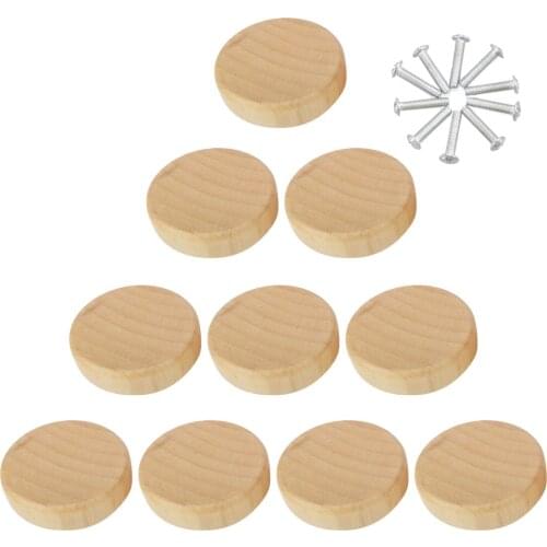 8pcs /10pcs /20pcs /50pcs Solid Wood Single Hole Handle Drawer Cabinet Door Wooden Pull Handle Furniture Handle Knob Hardware