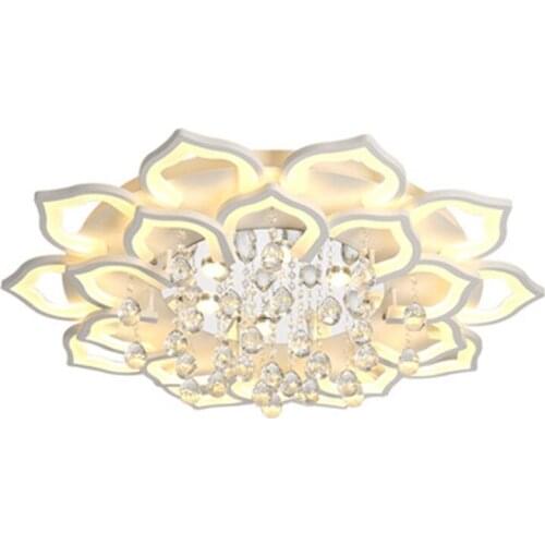 White Acrylic Modern Chandelier Lights For Living Room Bedroom remote control Led indoor Lamp Home dimmable Lighting Fixtures de