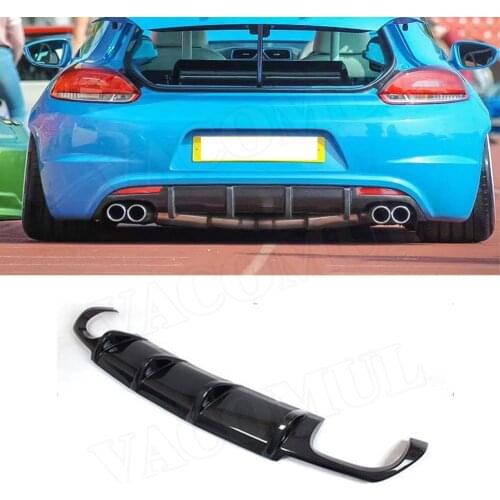 Carbon Fiber Car Rear Bumper Diffuser Lip Spoiler for Volkswagen VW Scirocco R R20 Bumper 2009 - 2016