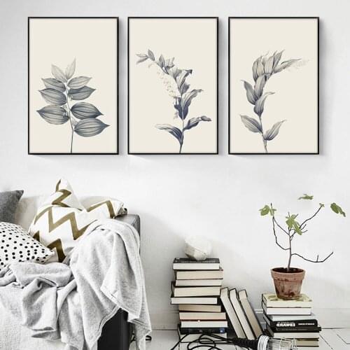 Elegant Poetry Modern Black and White Late Autumn Plant Canvas Painting Art Print Poster Wall Paintings Home Bedroom Wall Decor