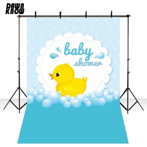 DAWNKNOW Cartoon BathDuck Photography Background Photocall Baby Shower Photo Shoot Backdrops For Children lv925