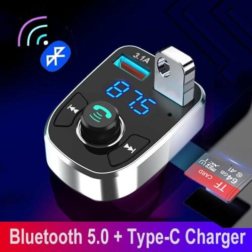 JINSERTA Mini Bluetooth FM Modulator Handsfree Car Kit 5V 3.1A Dual USB Charger Adapter Wireless Audio Car MP3 Player