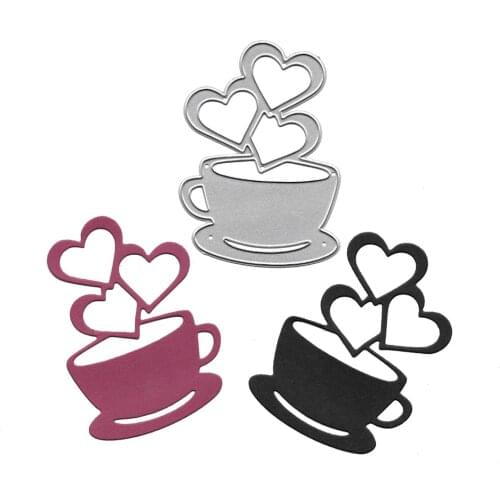 Coffee Cup Cutting Dies Stencil for Scrapbooking DIY Album Decorative Craft Embossing Folder Card Metal Die Stamps And Dies 2021