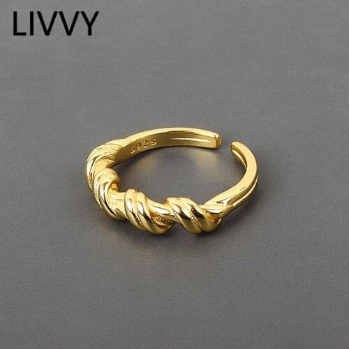 LIVVY Silver Color Korean Whorl Twist-shaped Open Index Finger Ring Fashion Jewelry Elegant Gorgeous Charm For Women Ring