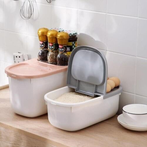 4/8KG Double Cover Pet Dog Food Storage Container Kitchen Plastic Food Storage Box Rice Bucket