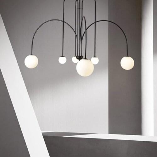 New Nordic personality line chandelier living room bedroom light Simple modern light luxury restaurant magic bean chandelier