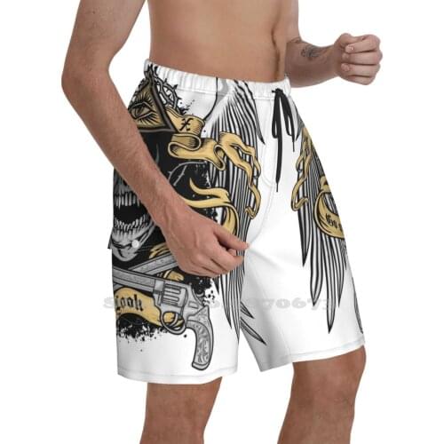 Egyptian Skull Gangster Angel Fashion New MenS Beach Shorts Angel Skulls Pyramid Death Skeleton Egypt Dead Halloween Horror