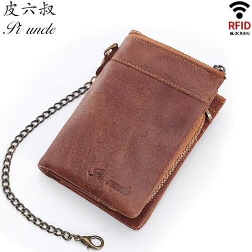 Genuine Leather Mens Wallet Vertical Multi-card Slot Short Wallet Head Layer Leather Wallet Card Holder