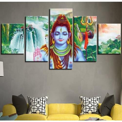 5 pcs Full Square Drill 5D DIY Diamond Painting buddha "God Shiva" Multi-picture Combination 3D Embroidery Mosaic wall painting