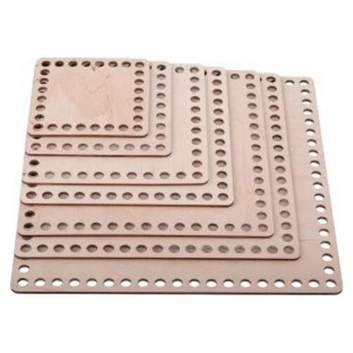 Set of Mix 7 Square Wooden bottoms 10/12/15/17/ 20/22/25cm Wood base Wooden basket bottom