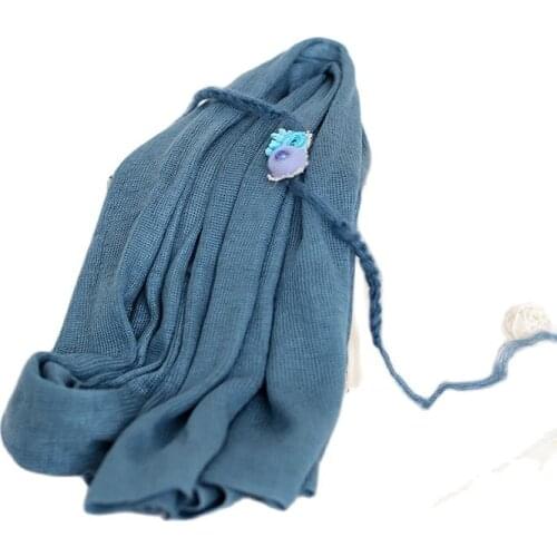 Newborn Baby Mohair Pearl Headband Hair Photography Prop Baby Knit Stretch Wrap Tieback Set Newborn Swaddle Wrap