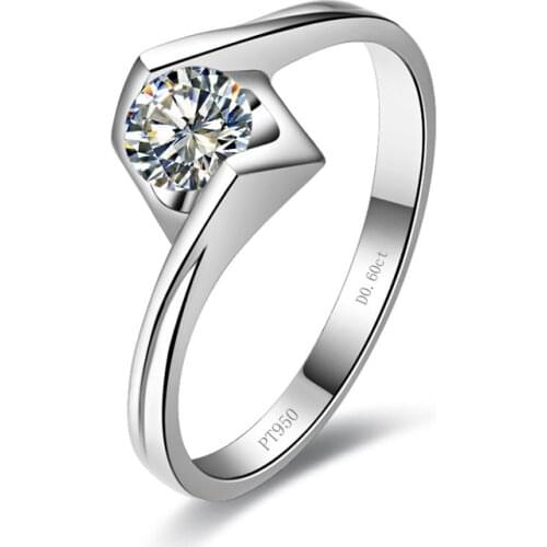 Angel 0.5CT 5.0MM G-H Round Cut C&C Moissanite Wedding Ring 925 Sterling Silver Ring White Gold Color Bridal Jewelry