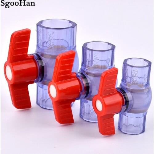 1pc Transparent UPVC Pipe Socket Ball Valve Coupler Adapter Garden Irrigation Aquarium Fish Tank Connector Fittings I.D 20~63mm