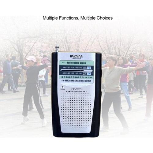 Portable Radio FM: 88-108 MHz AM: 530-1600 KHz Pocket Size Telescopic Antenna Low Power Consumption Radio For The Elderly
