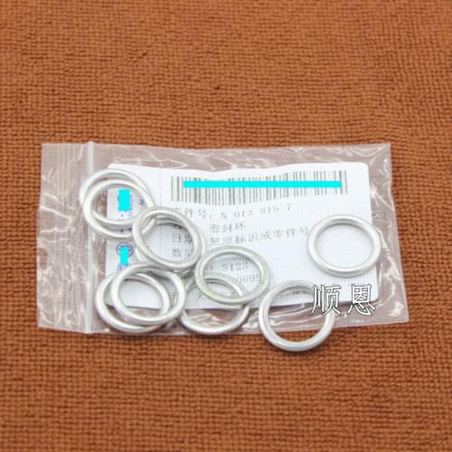 AZGIANT 10pcs M14 Crush Washer Oil Drain Plug Gaskets Fit For Volkswagen Audi EA888 Engine Oil Pan Screw Gasket Washers N0138157
