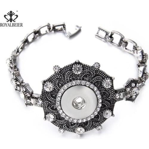 ROYALBEIER Multi Stainless Steel Snap Jewelry Bracelets&Bangle 18mm Snap Button Jewelry For Women LOVE Charms Wholesale SZ0526