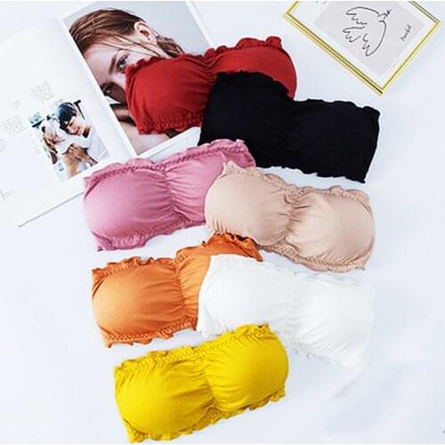 Sexy Bandeau Lingerie 2021 New Women Girl Push Up Bra Tube Tops Streetwear Woman Crop Top Ladies Bralette Underwear Brassieres