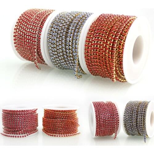SS12 10yards/roll New Deals Crystal Rhinestone DIY Beauty 3mm Fashion Accessories Close Rhinestone Cup Chain