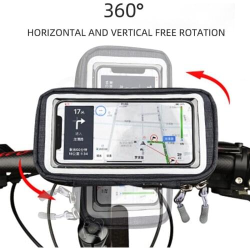 Bike Bag Waterproof and Rainproof 6 Inch Bike Bag Can Rotate 360° Touch Screen Handlebar Mobile Phone Bag MTB Bike Accessories