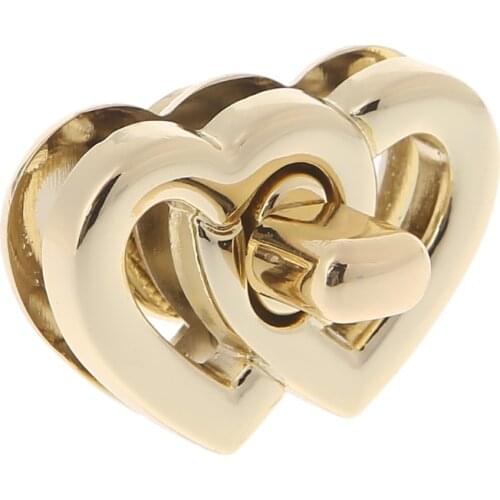THINKTHENDO New Metal Heart Clasp Buckles Turn Lock Twist Locks For Handbag Bag Purse Craft Gold DIY Bag Accessories 2018