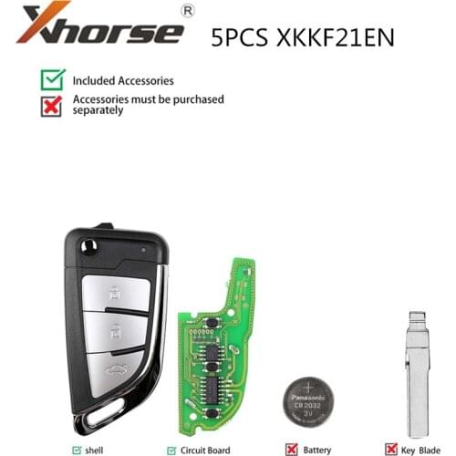 XHORSE XKKF21EN VVDI KNIFE 2 Style(Flip-3BTN) 5PCS