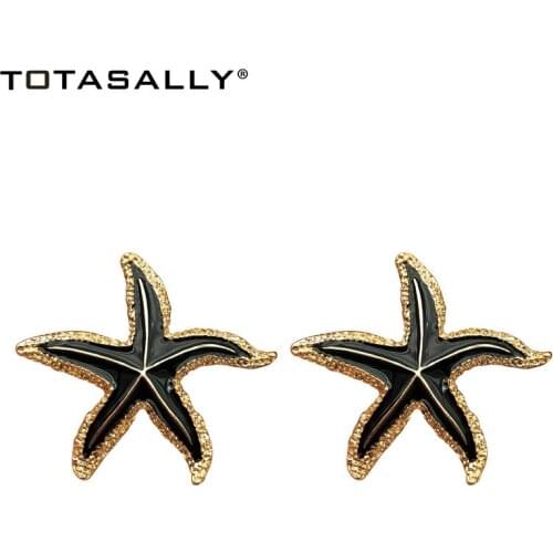 TOTASALLY Seafish Earrings for Women Vintage Enamel Big Sea Star Stud Earrings Ocean Style Beach Earrings Jewelry Dropship