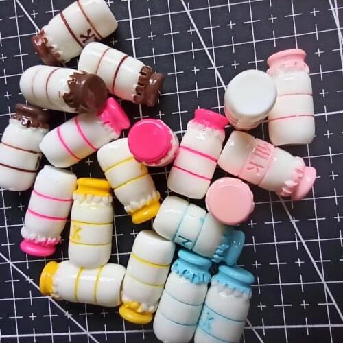 1pcs/lot resin solid Simulation milk bottle 21mm Cabochons Hair Bow Center Card Frame Making Craft DIY