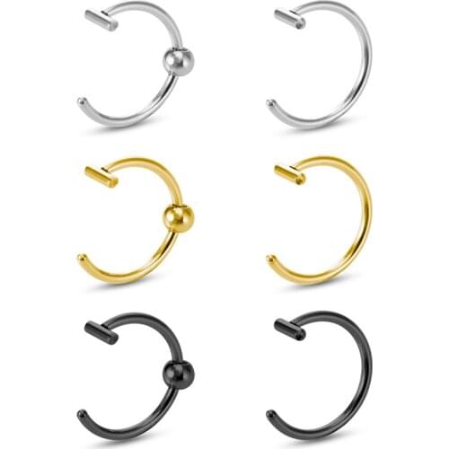 1PC Fake Lip Rings Surgical Steel Nose Ring Fake Nose Ring Septum Piercing Clip on Mouth Ring Fake Piercing Body Jewelry Women