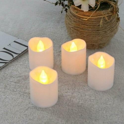 12pcs/set Warm LED Candle Light Flickering Tea Light Bulb Flameless Fake Candle Festival Wedding Celebration Decoration White