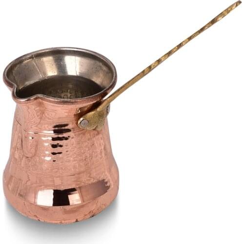 100% pure thick copper pot handmade brass handle turkish coffee pot copper fancy coffee maker pot best quality non stick cezve
